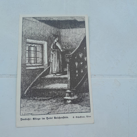 AK Präbichl. Stiege im Hotel Reichenstein. (Schaffran)
