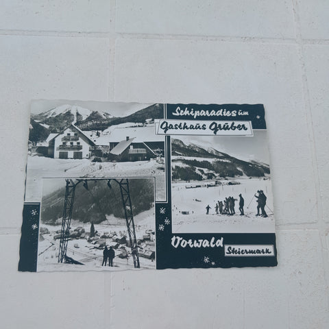 AK Vorwald. Schiparadies um Gasthaus Gruber.