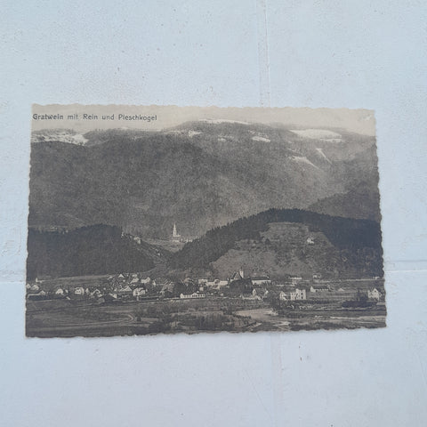AK Gratwein mit Rein und Pleschkogel. (1925-26)