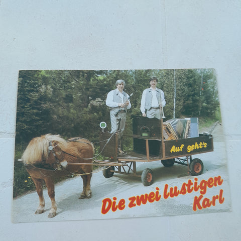 Autogrammkarte Die zwei lustigen Karl. Eggersdorf. (Signiert an Rückseite)