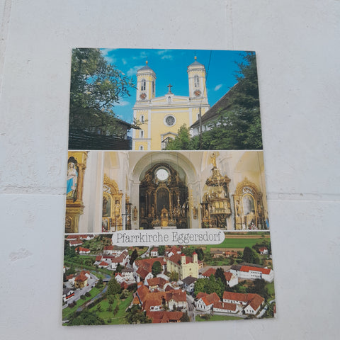 AK Grüsse aus Eggersdorf. Pfarrkirche.