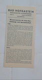 Prospekt Radioaktives Thermalbad Hofgastein.