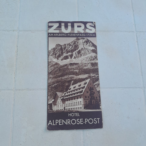Prospekt Zürs am Arlberg. Flexenpass. Hotel Alpenrose-Post.