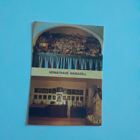 AK Heimathaus Mariazell. Mariazeller Bürgerkrippe der Kaufmannsfamilie Ritter, Mariazell. Sammlung Mariazeller Wallfahrt Trag-Muttergottes und Hinterglasbilder.