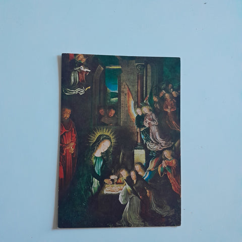 Billett Die Heilige Nacht (G. David um 1460-1523, Kunsthistorisches Museum, Wien) Weihnachtskartenserie der Caritas.