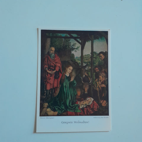 AK Martin Schongauer: Anbetung des Kindes. Gesegnete Weihnachten.
