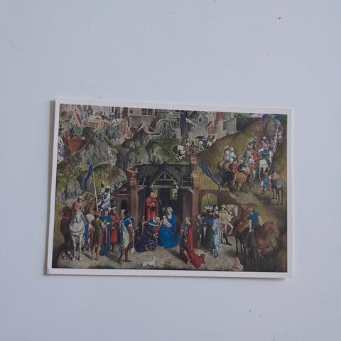AK Hans Memling: Anbetung der Könige. Aus: Sieben Freuden Mariae Altar Bayyerische Staatsgemäldesammlung München.