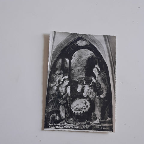 AK Bad Aussee. Spitalkirche. Fresko Geburt Christi 16 Jh.