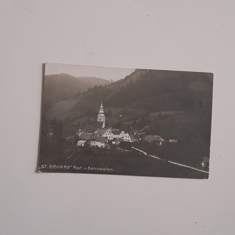 AK St. Erhard Post- und Bahnstation. (1915)