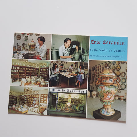 AK Torreglia. Arte Ceramica F. de Vietro da Castelli. Negozio e Laboratorio Via Mirabello 84.