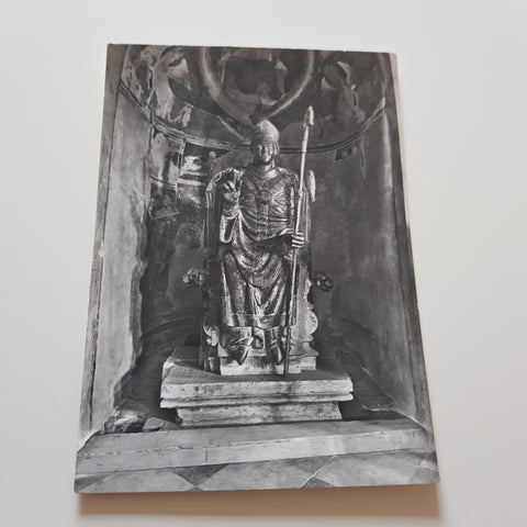 AK Verona. La Basilica romanica di S. Zeno Statua del Vescovo Moro.
