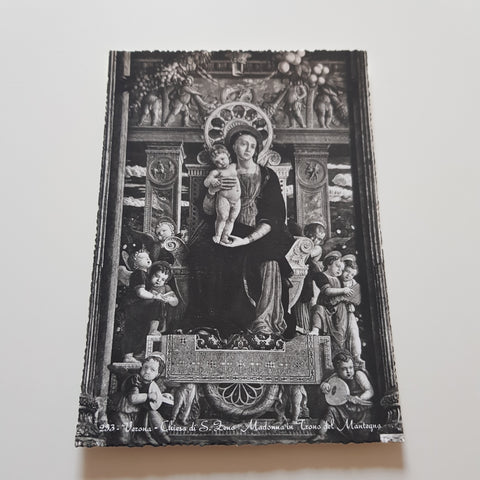 AK Verona. Chiesa di S. Zeno. Madonna in Trono del Mantegna.