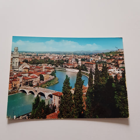 AK Verona. Panorama e Santuario Madonna di Lourdes.