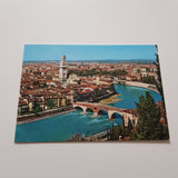 AK Verona. Panorama con Ponte Pietra.