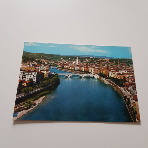 AK Verona. Panorama con Ponte della Vittoria.