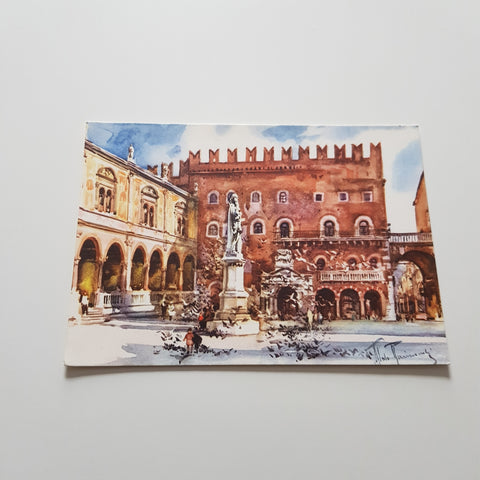 AK Verona Piazza Dante. (Acquarello di Aldo Raimondi)
