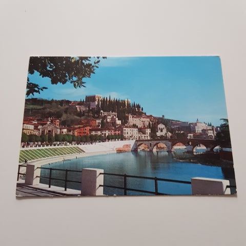 AK Verona.  Castel S. Pietro e Ponte Pietra.