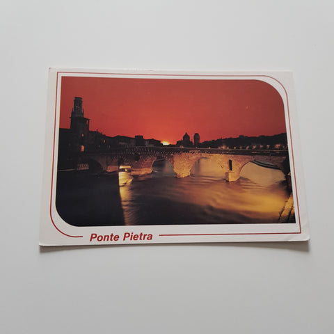 AK Verona. Ponte Pietra. Chiesa S. Giorgio Tramonto.
