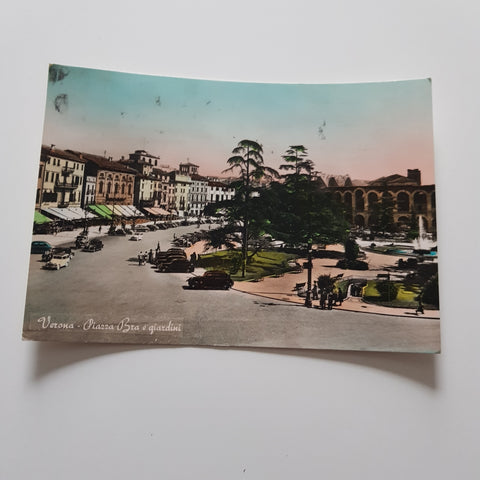 AK Verona. Piazza Bra e giardini.