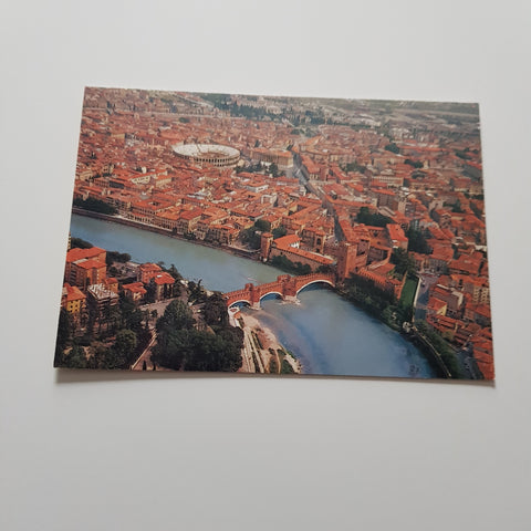 AK Verona Veduta aerea dell'Adige con Castelvecchio.