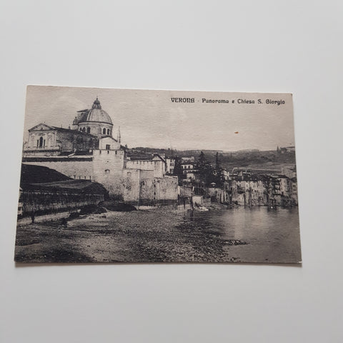 AK Verona. Panorama e Chiesa S. Giorgio.
