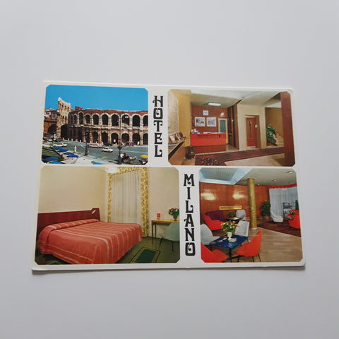 AK Verona. Hotel Milano. Vic. Tre Marchetti 11.