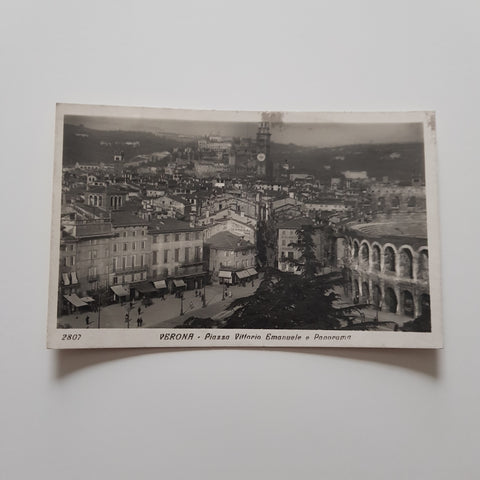 AK Verona - Piazza Vittorio Emanuele e Panorama.