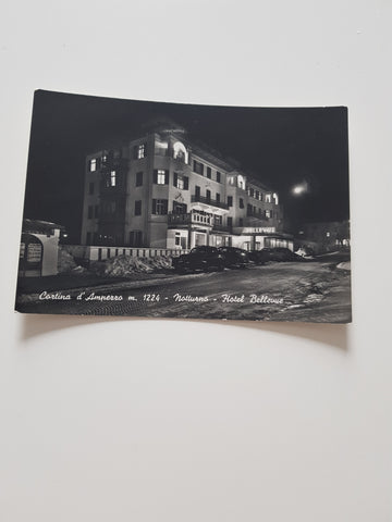 AK Cortina d'Ampezzo. Notturno Hotel Bellevue.