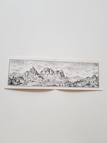 AK Schizzo Panoramico delle Dolomiti dal Passo Falzarego.