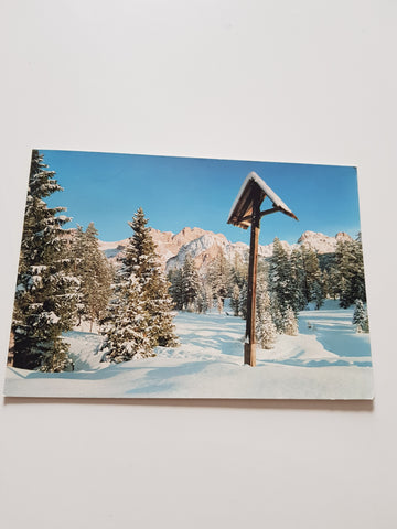 AK Inverno nelle Dolomiti. Armentarola verso Fanis e Lagazuoi.