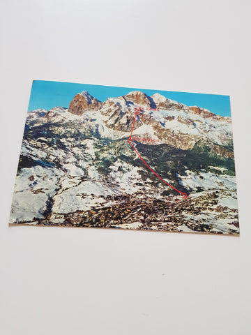 AK Dolomiti Cortina con funivia Freccia nel Cielo alle Tofane.