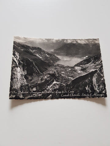 AK Pre Dolomiti - Panorama di fadalto - Lago di S. Croce. Centrali Elettriche -Strada d'Alemagna.