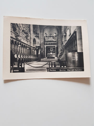 AK Seckau. Basilika Chor mit Hochaltar. (1945)