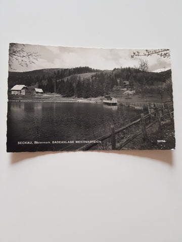 AK Seckau, Badeanlage Weiermarteich. (1960)