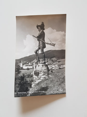 AK Mariazell. Erzherzog Johann-Denkmal. (1956)