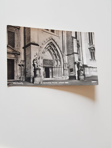 AK Mariazell. Gotisches Portal. (1955)