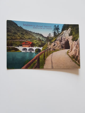 AK Walstern bei Mariazell. Hubertus-See mit Stauwerk.  (1926)