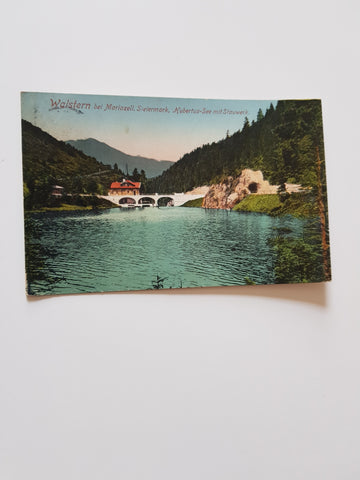AK Walstern bei Mariazell. Hubertus-See mit Stauwerk.  (1926)