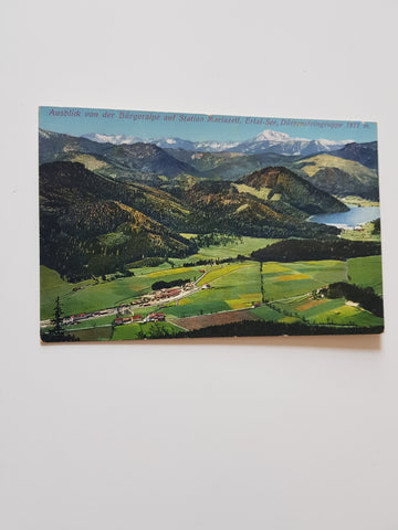 AK Ausblick von der Bürgeralpe auf Station Mariazell. Erlaf-See. (1914/15)