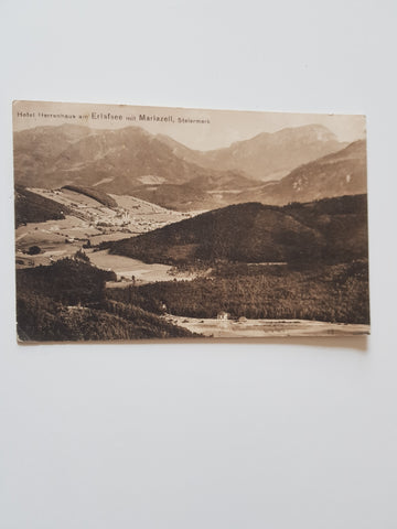 AK Hotel Herrenhaus am Erlafsee mit Mariazell. (1912)