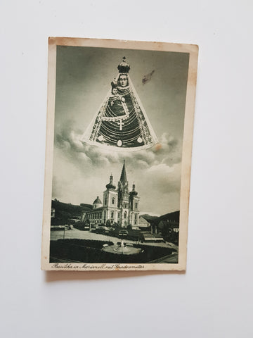 AK Basilika in Mariazell mit Gnadenmutter. (1925)