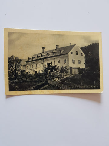 AK Mariazell. Fremdenheim Schachner. (1937)