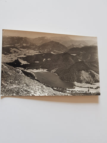 AK Gemeindealpe. Blick auf Mariazell und Erlaufsee.