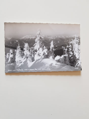 AK Blick vom Stuhleck gegen Rax und Schneeberg. (1962)