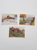 6 Dreifarbendruckkarten Peter Roseggers Heimat nach Aquarellen von Anton Reckziegel.