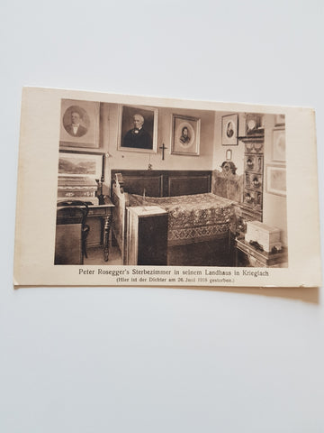 AK Peter Rosegger's Sterbezimmer in seinem Landhaus in Krieglach.