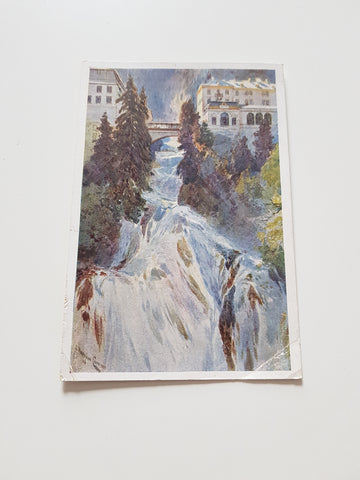 AK Bad Gastein. E. H. Compton Künstlerkarte. Wasserfall.