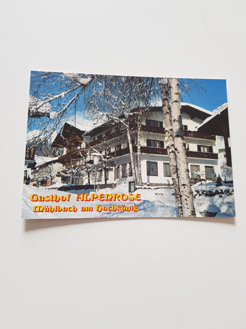 AK Mühlbach am Hochkönig 151. Gasthof Alpenrose. Familie Mayr.