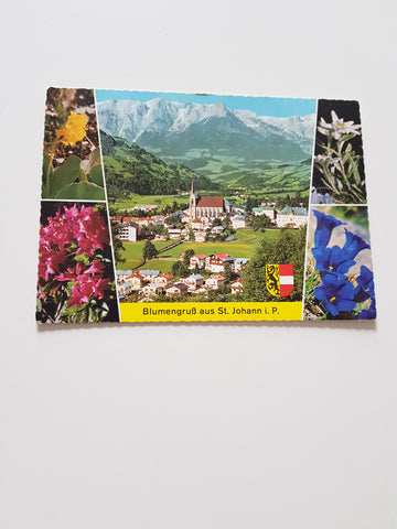 AK Blumengruß aus St. Johann im Pongau.