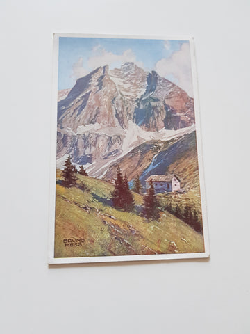 AK Preintalerhütte mit dem Waldhorn-Nordgipfel. (Bruno Hess).